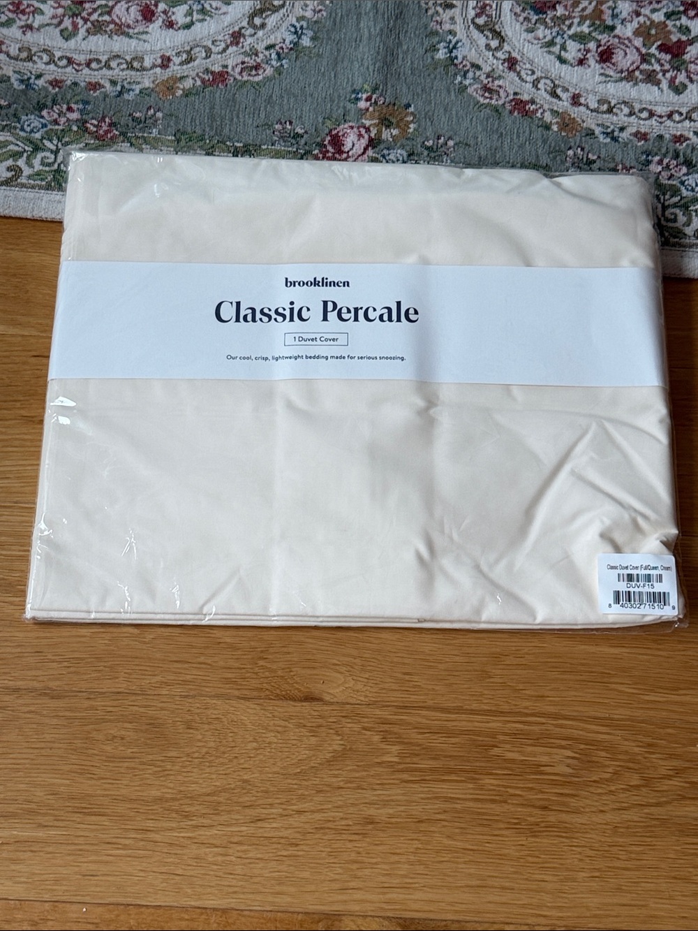 NWT Brooklinen Classic Percale Duvet Cover - Color Cream Size Queen/Full
